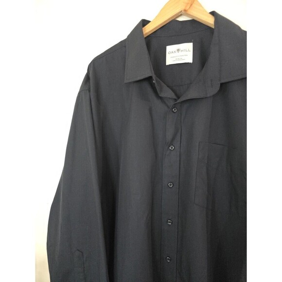 Oak Hill Shirt Mens 20 35/36 Black Long Sleeve Non-Iron Classic Fit Button-Up - Picture 3 of 8
